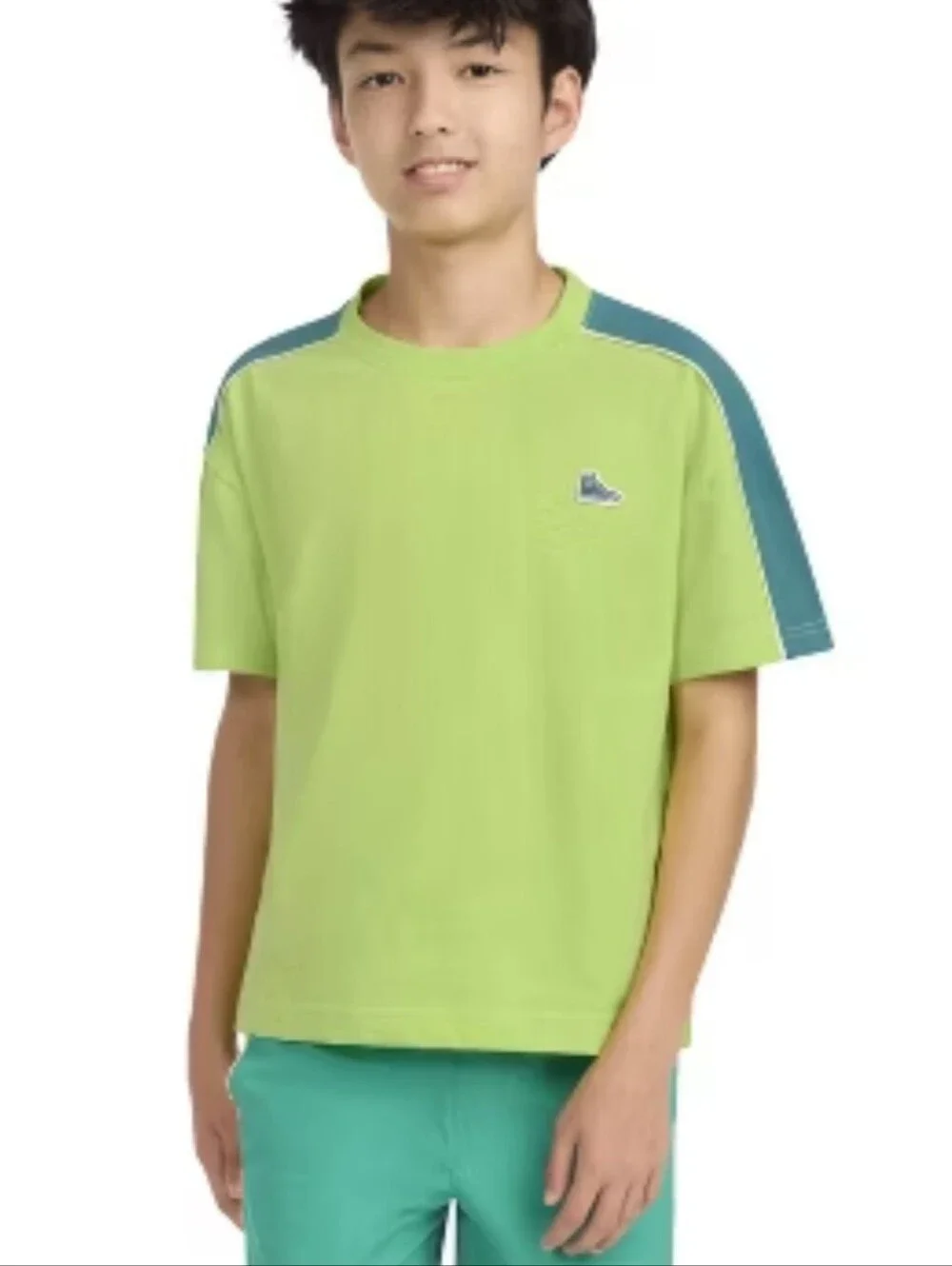 Converse Boys Green T Shirt W Sneaker Emblem